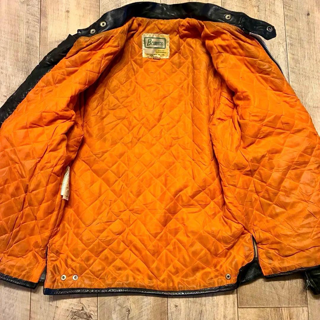 【70’s】Brimaco レザー シングルライダース 42 黒 カナダ製