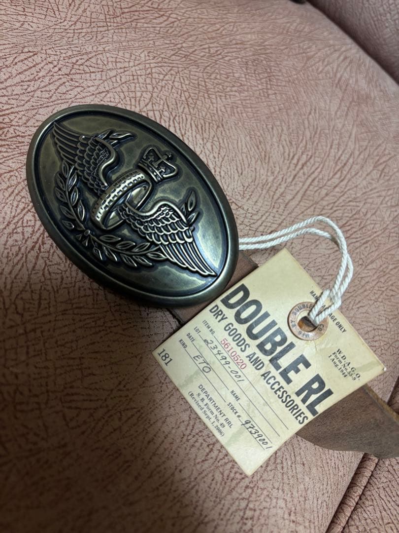 未使用☀️ DOUBLE RL エンブレム付きレザー編込み RR ラルフローレン