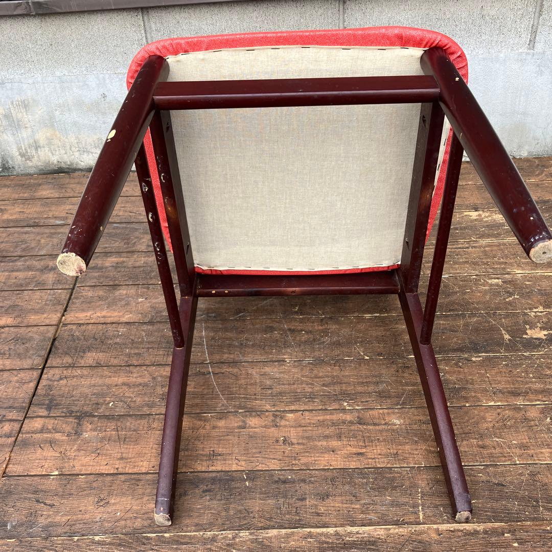 E-3 ② 昭和レトロカリモク 木製 椅子 イス ダイニングチェア アームレス