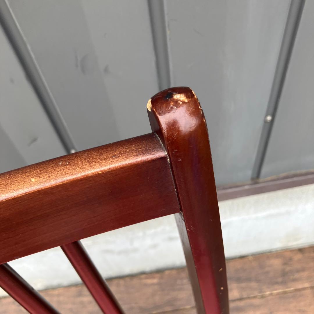 E-3 ② 昭和レトロカリモク 木製 椅子 イス ダイニングチェア アームレス