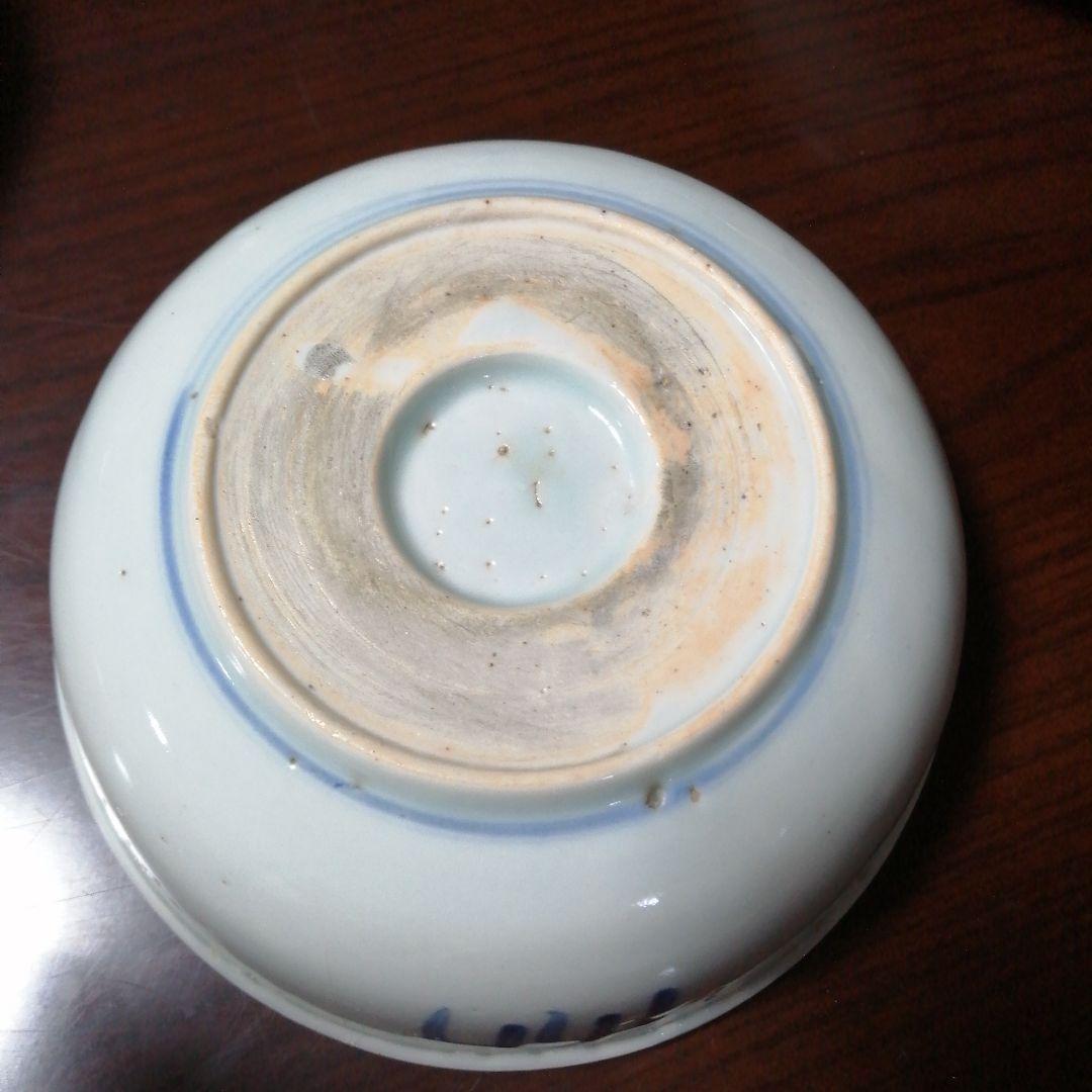 古伊万里　染付龍図鉢　5客　15.7cm　江戸中期〜天保年間