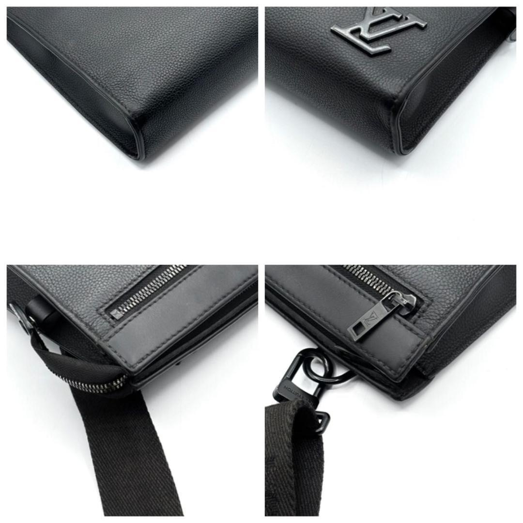 鑑定済 ルイヴィトン メッセンジャー 黒 アエログラム ショルダー ポーチ付