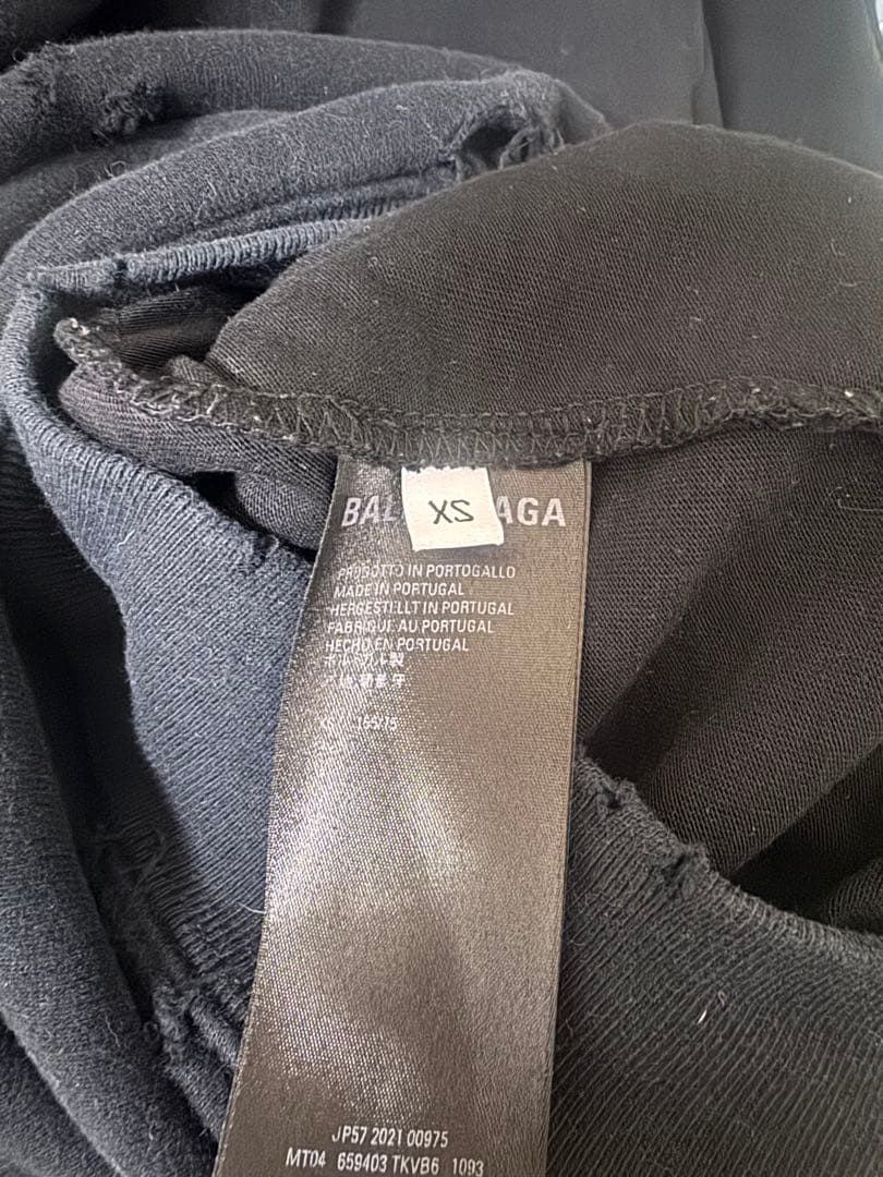 BALENCIAGA ブラック デストロイパーカー XS ダメージ加工