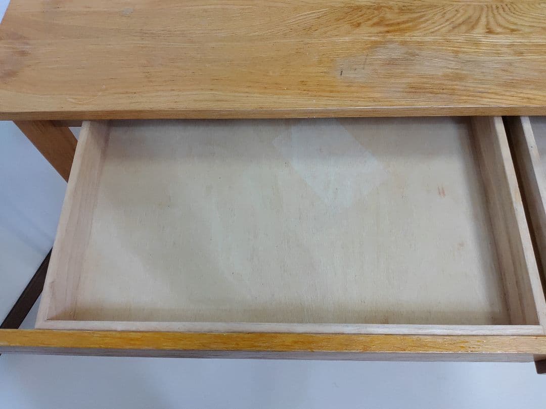 無印良品 良品計画 天然木 デスク 机 フック 引出し付 匿名配送 送料無料