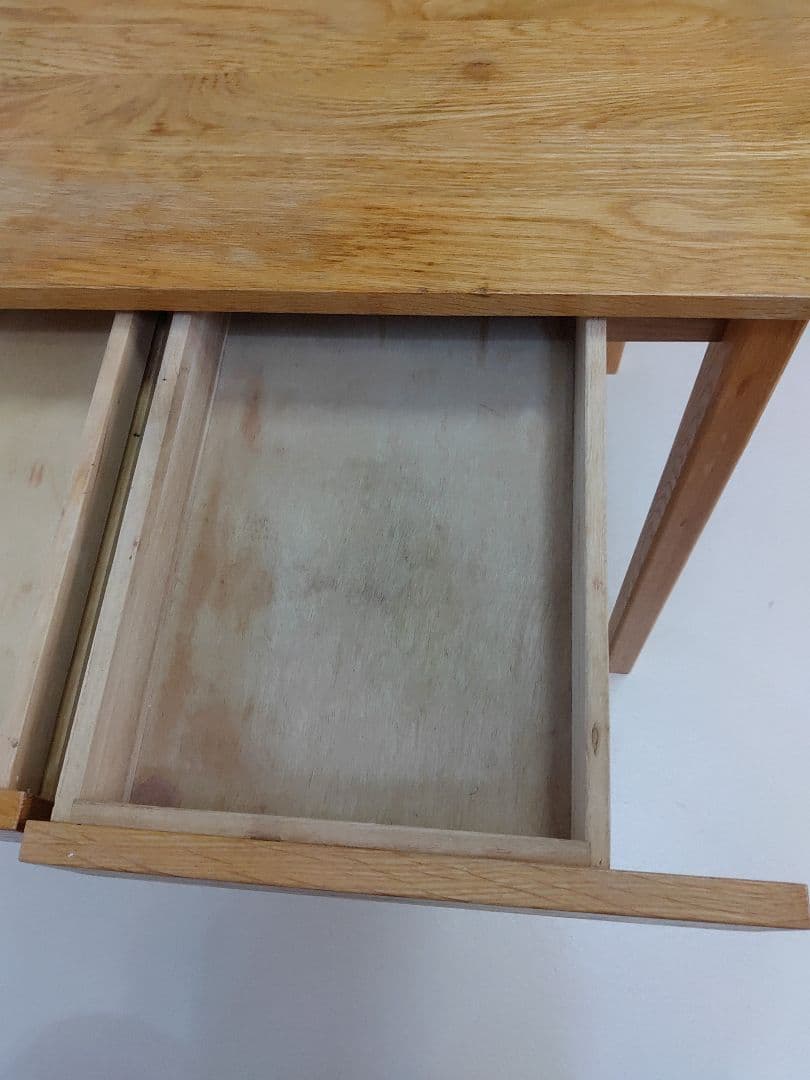 無印良品 良品計画 天然木 デスク 机 フック 引出し付 匿名配送 送料無料