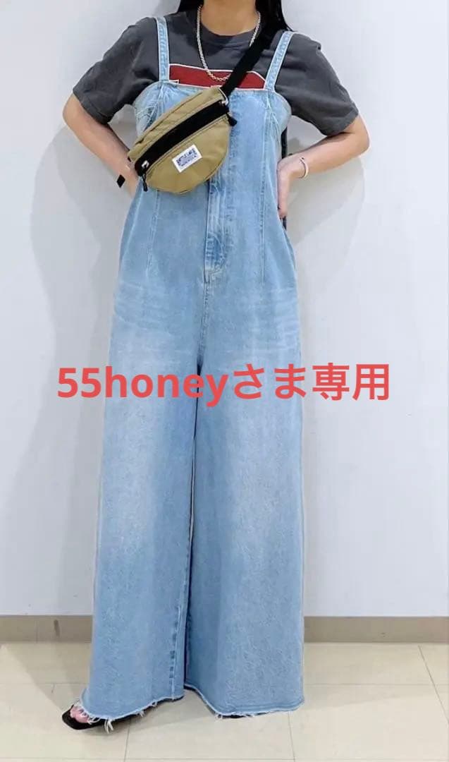 値下げ　ADAM ET ROPE　デニム　ロンパース　サロペット