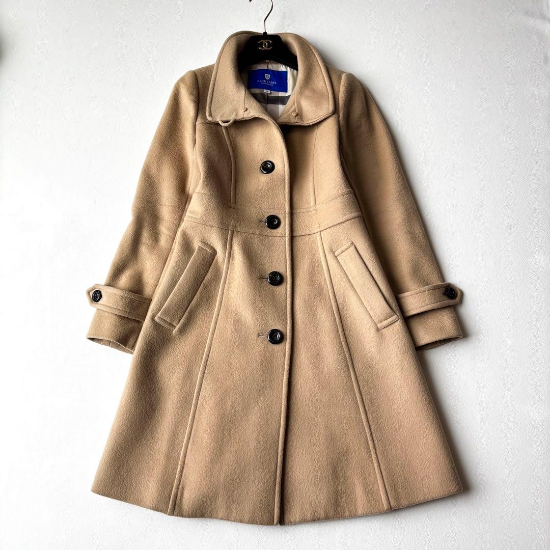 BLUE LABEL CRESTBRIDGE ロングコート　ウール混　ファー