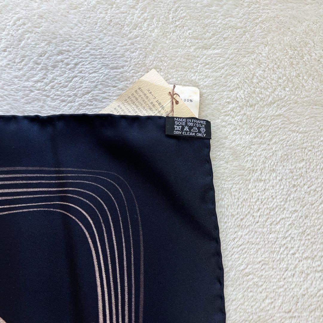 タグ付未使用　エルメス HERMES カレ90 スカーフ 24フォーブル　黒