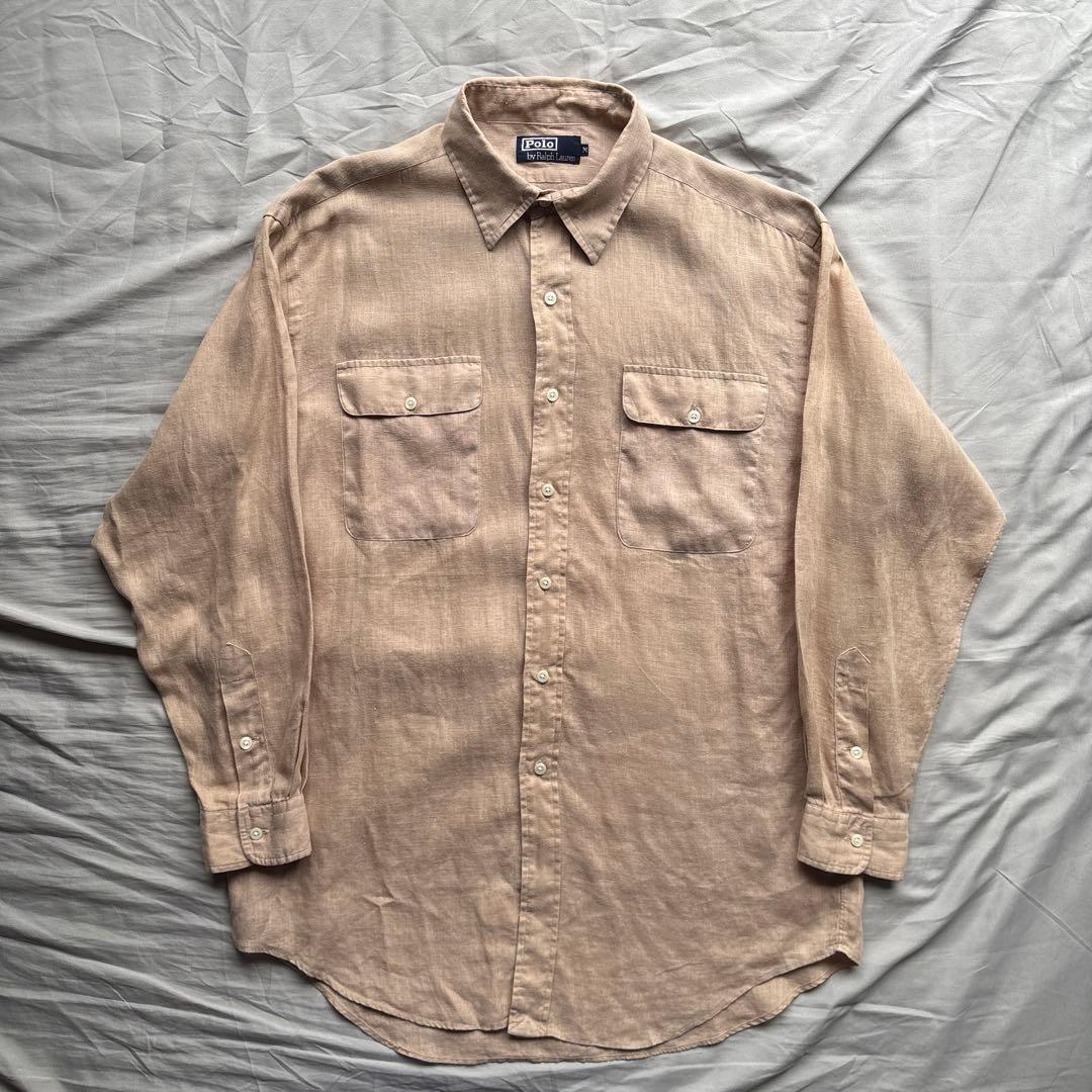 【90s】Ralph Lauren リネン サファリシャツ ワーク