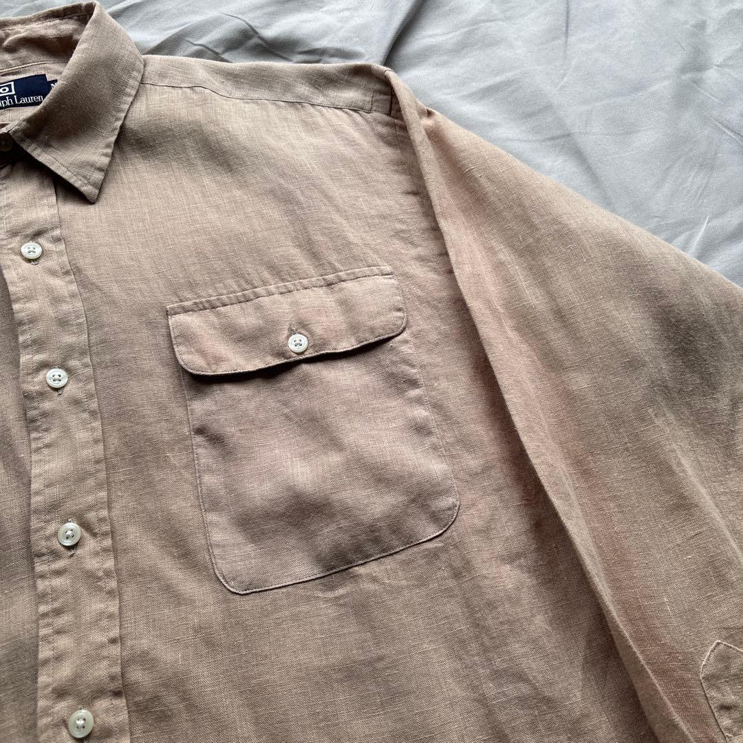 【90s】Ralph Lauren リネン サファリシャツ ワーク