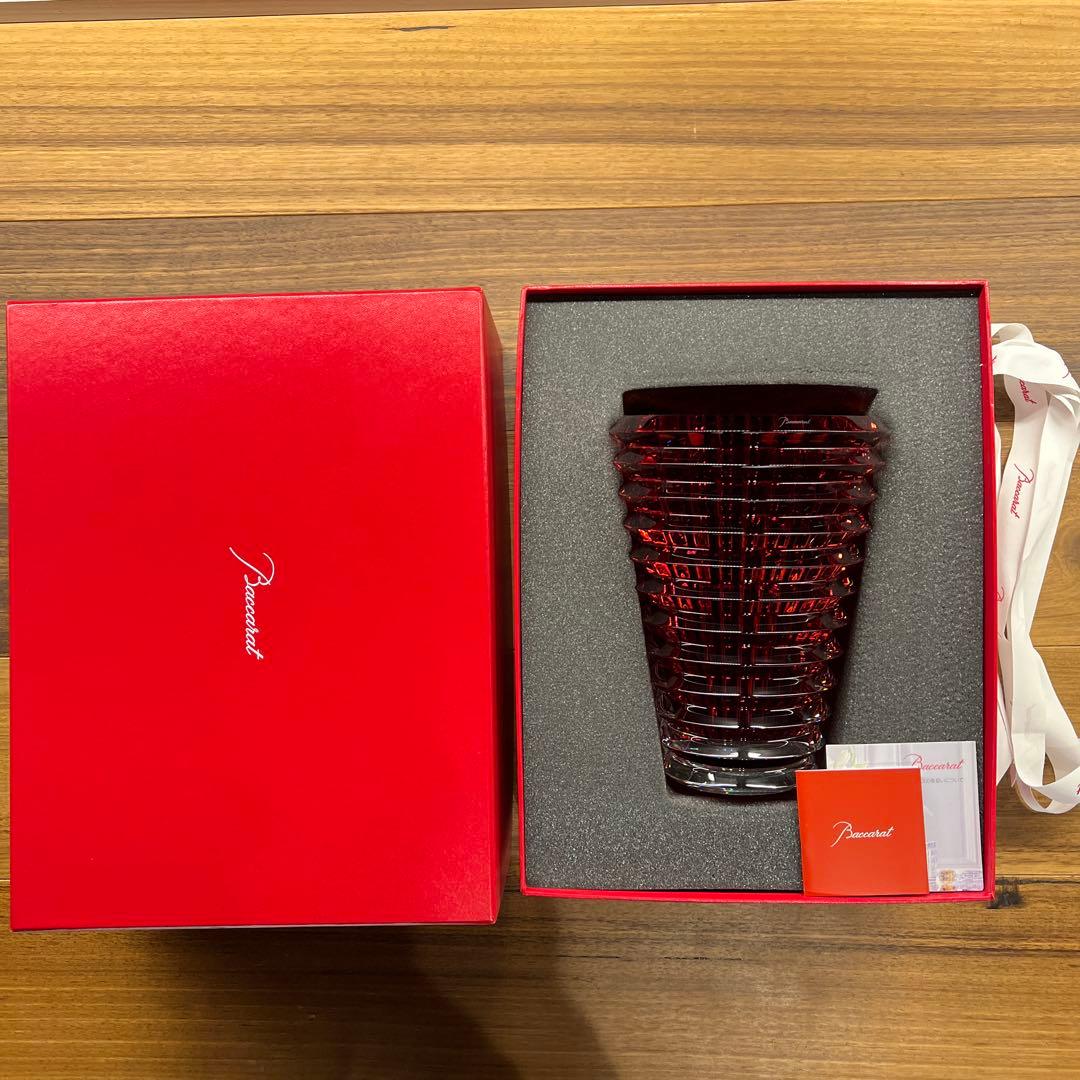 値下げ　未使用　バカラ　花瓶　フラワーベース　幾何学模様 25センチ