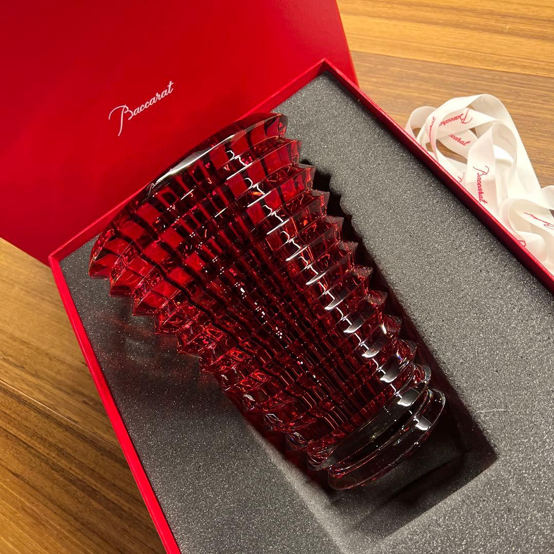 値下げ　未使用　バカラ　花瓶　フラワーベース　幾何学模様 25センチ