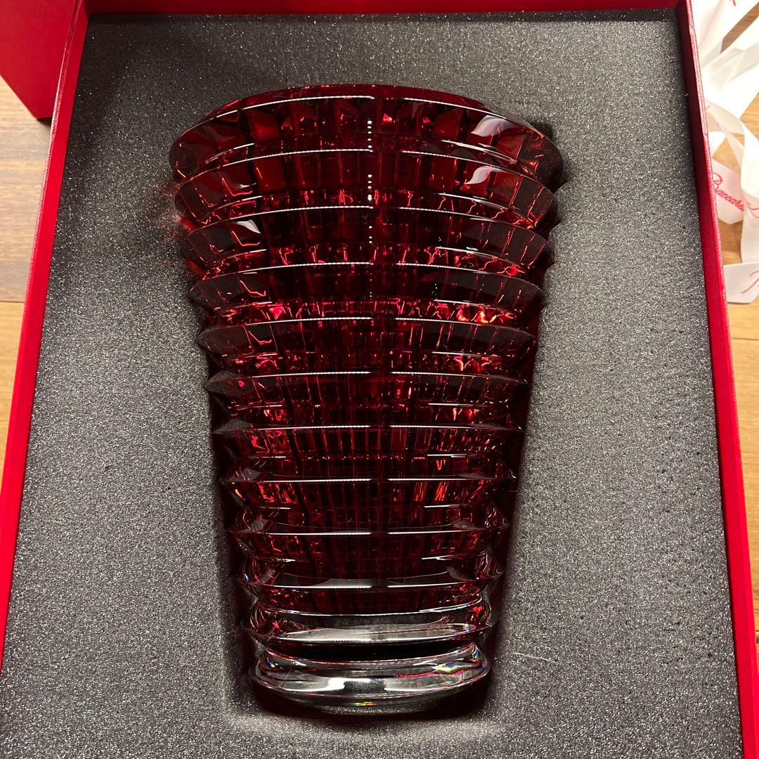 値下げ　未使用　バカラ　花瓶　フラワーベース　幾何学模様 25センチ