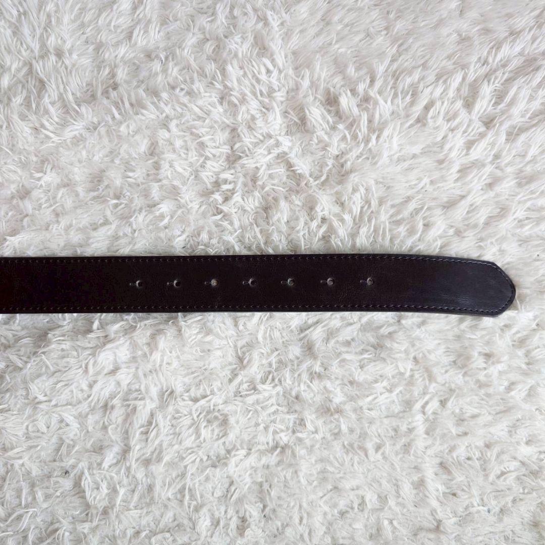 グッチ インターロッキング シルバー バックル レザー ベルト ロゴ金具 黒