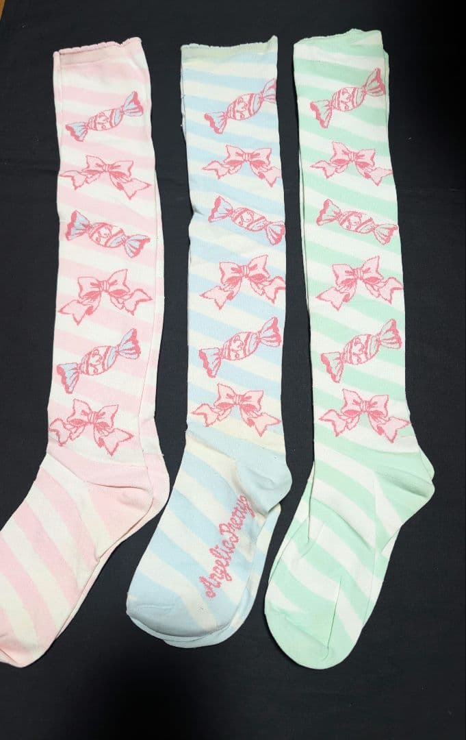 AngelicPretty キャンディボーダーオーバーニーソックス３点セット