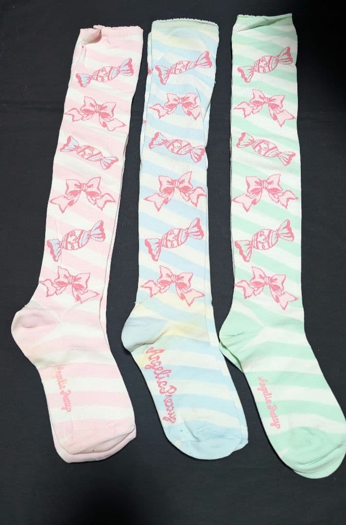 AngelicPretty キャンディボーダーオーバーニーソックス３点セット