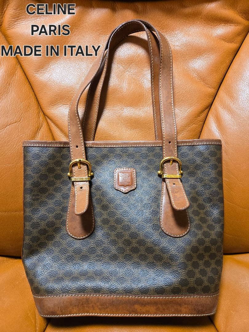 CELINE　セリーヌ　ブラウン　マカダム　トートバッグ　バケツ型