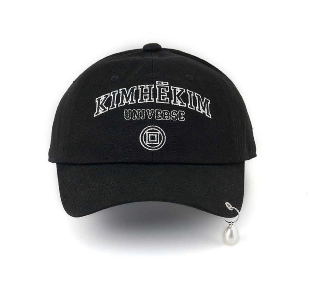 KIMHĒKIM キャップ パールピアス付き ブラック 新品　韓国限定