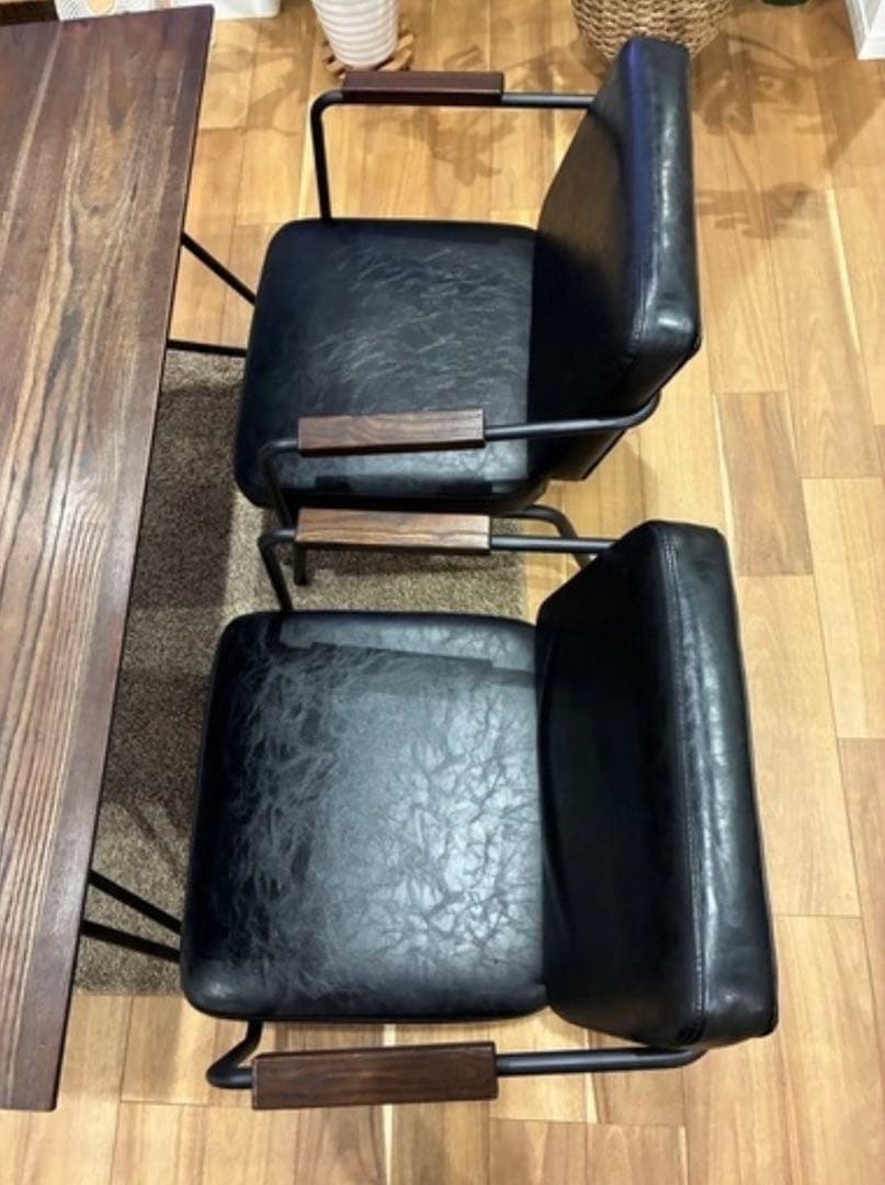 LOWYAダイニングテーブルセット 木製テーブルと椅子4脚