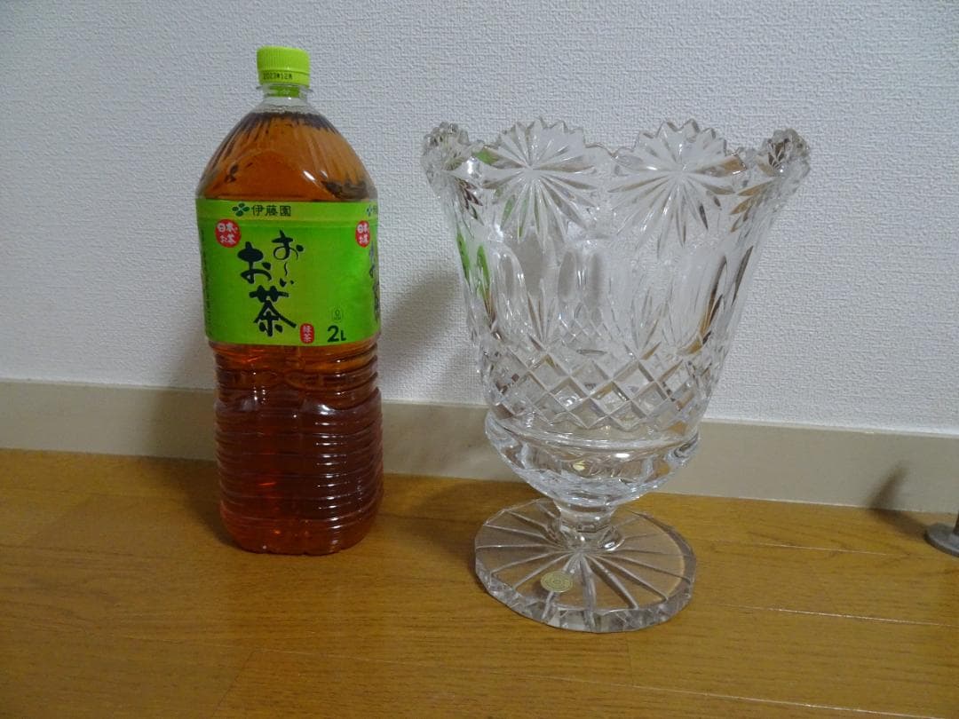 Bohemia glass　　ボヘミア　花瓶　ja-12