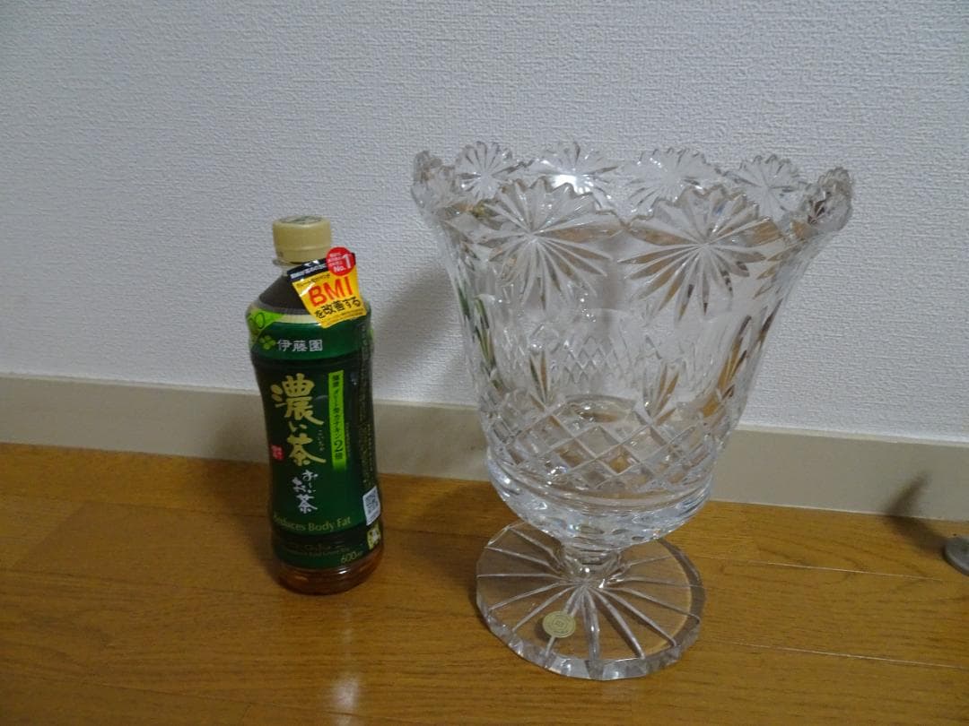 Bohemia glass　　ボヘミア　花瓶　ja-12