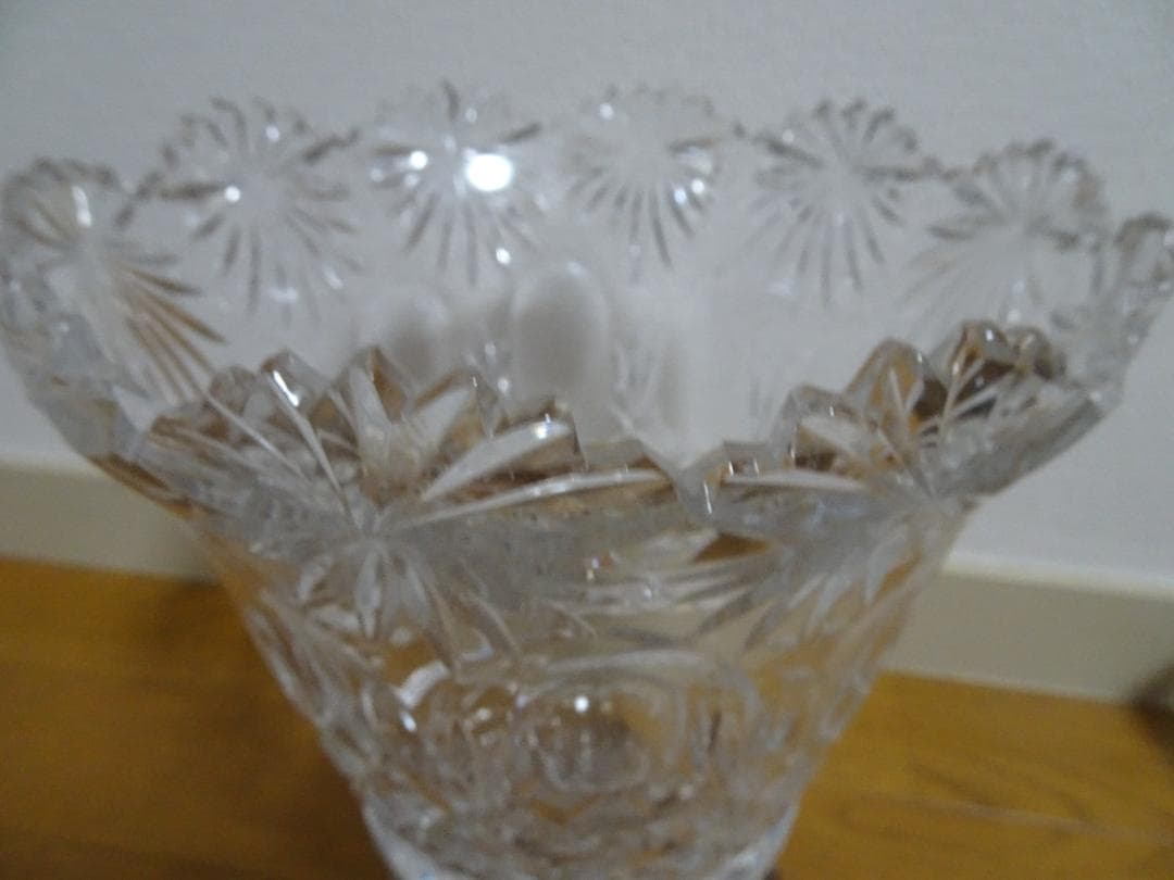 Bohemia glass　　ボヘミア　花瓶　ja-12