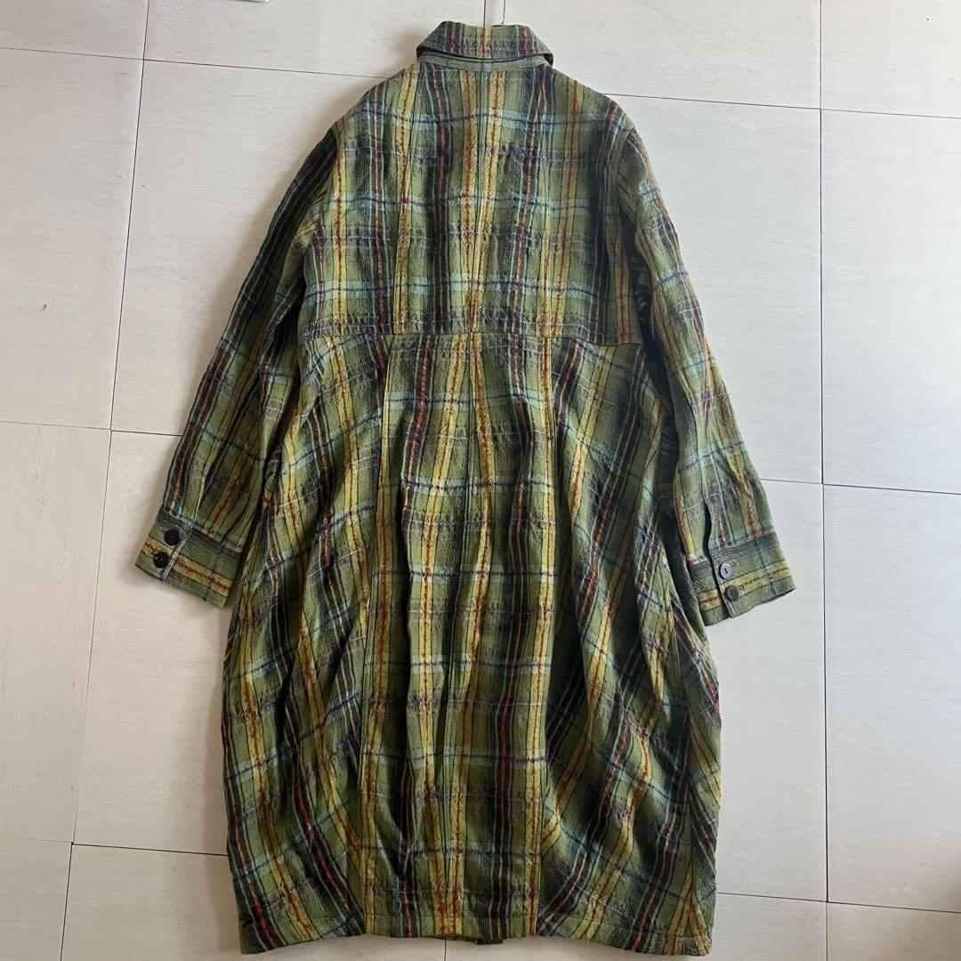 マツオインターナショナル キューブキューブ ロングジャケットコート チェック柄