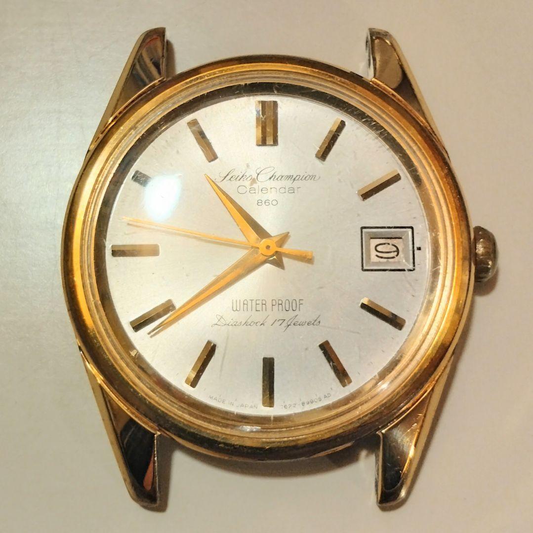 セイコー 機械式時計 チャンピオン カレンダー860 手巻き ゴールド 本体のみ