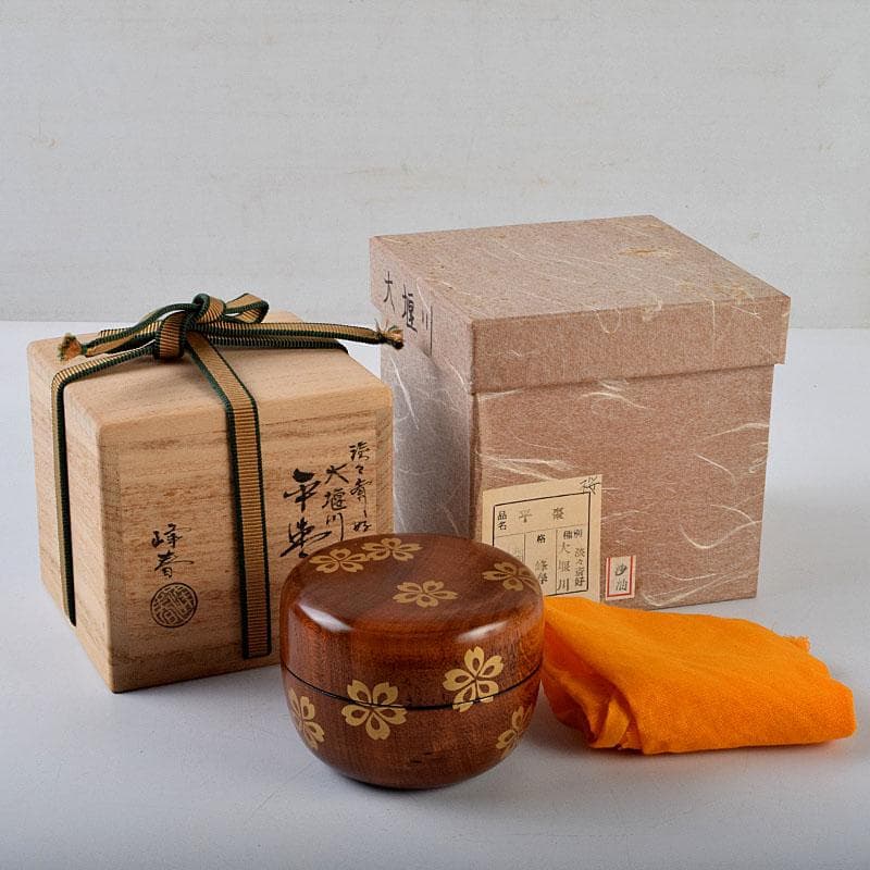 茶道具　前畑峰春作　淡々斎好　大堰川平棗　共箱　V　8987