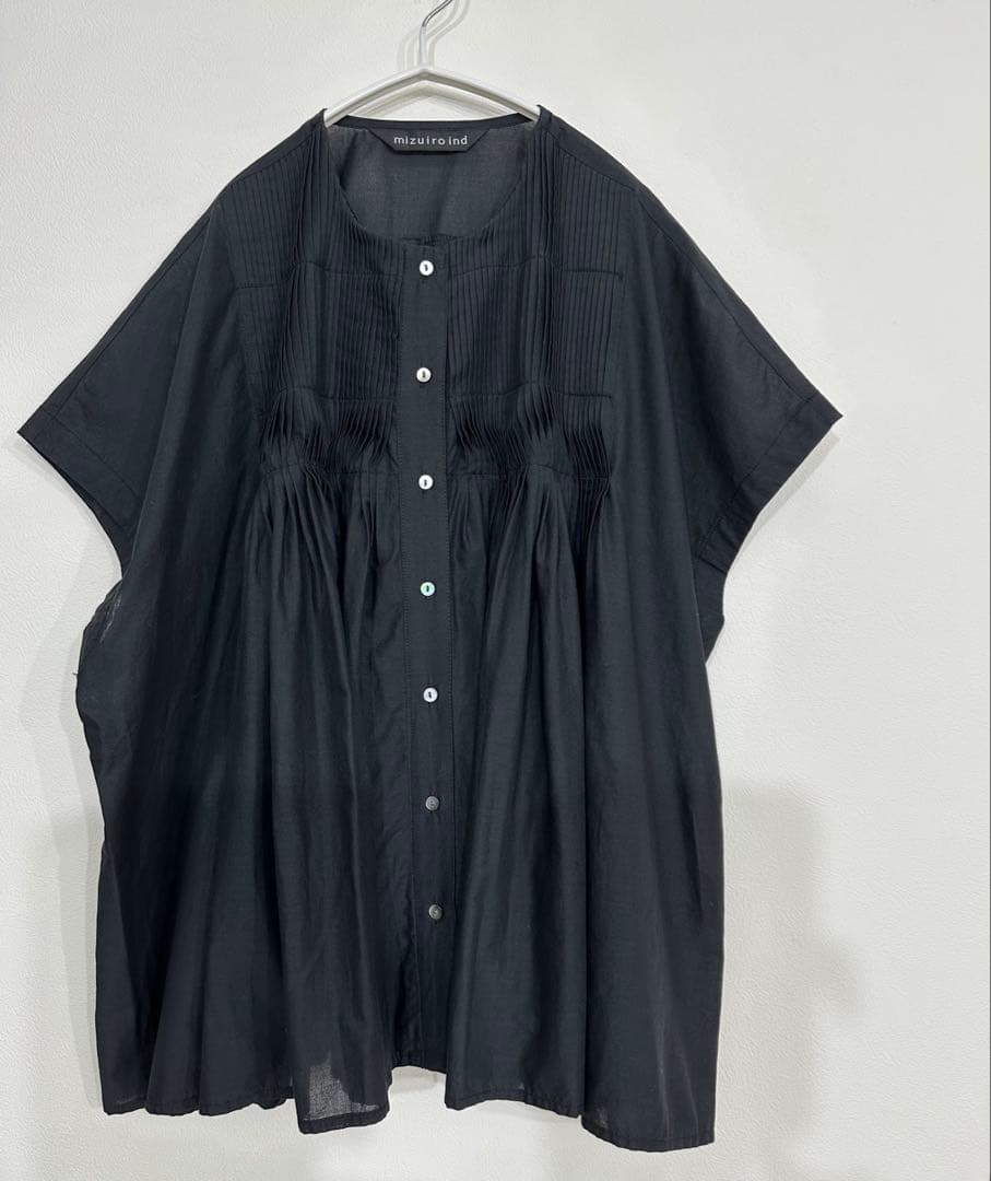mizuiro ind ピンタック ギャザー シャツ ブラウス 未使用