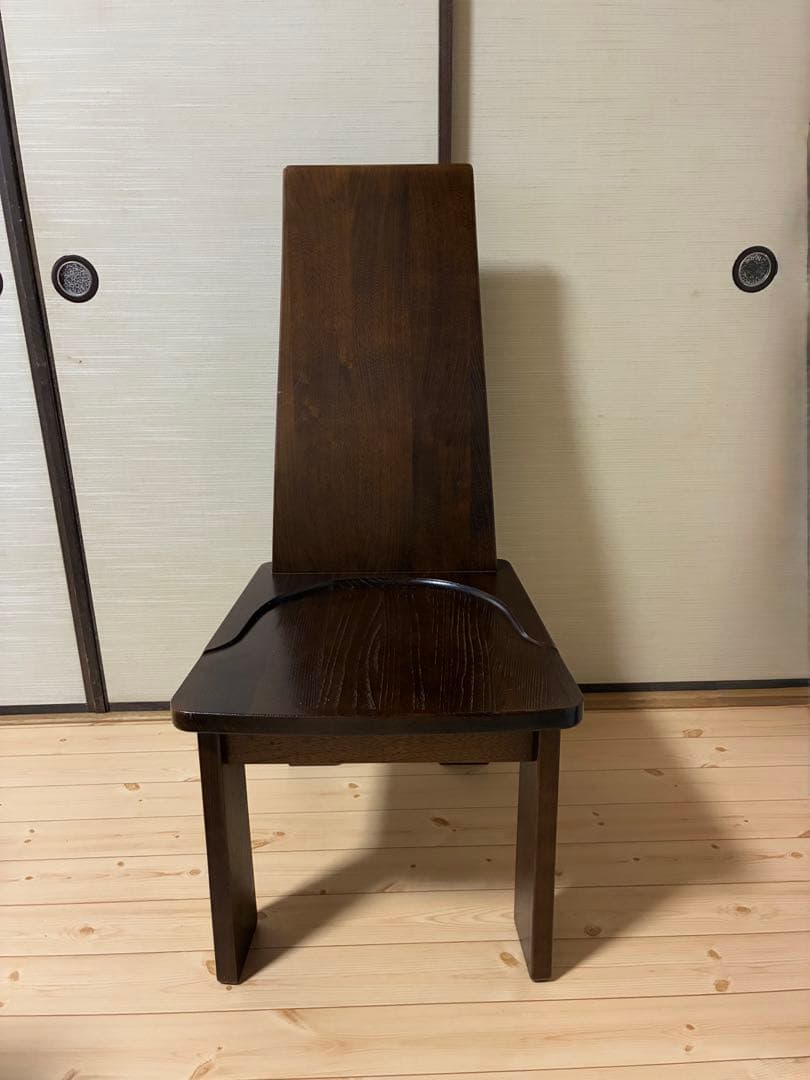 アンティーク　木製ダイニングチェア　無垢材ダークブラウン　（株）アサヒ
