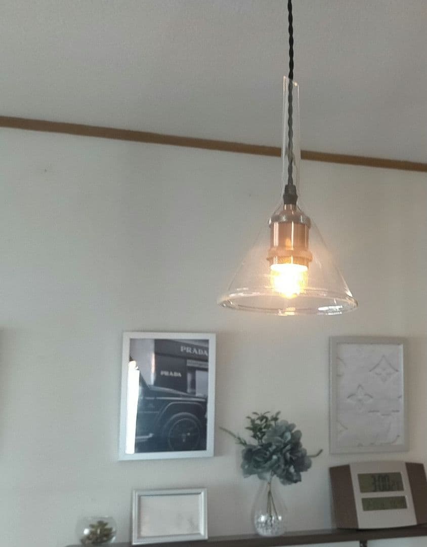 気泡が眩い碍子漏斗のペンダントライト　吊り下げ照明　ハンドメイド