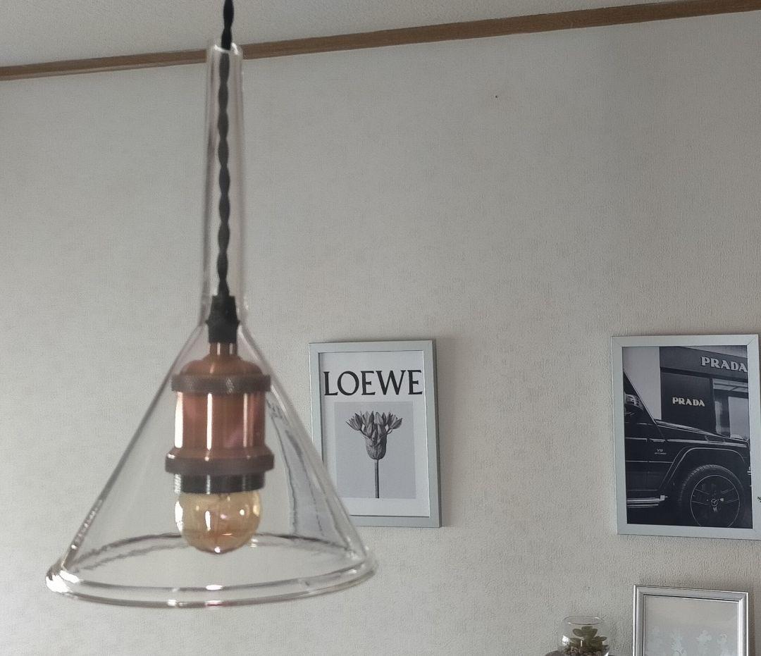 気泡が眩い碍子漏斗のペンダントライト　吊り下げ照明　ハンドメイド