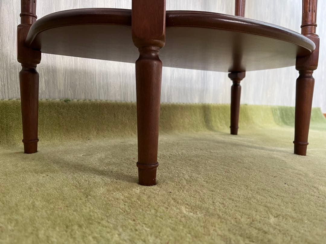 LA CASA 木製オーバル型テーブル 引き出し付き