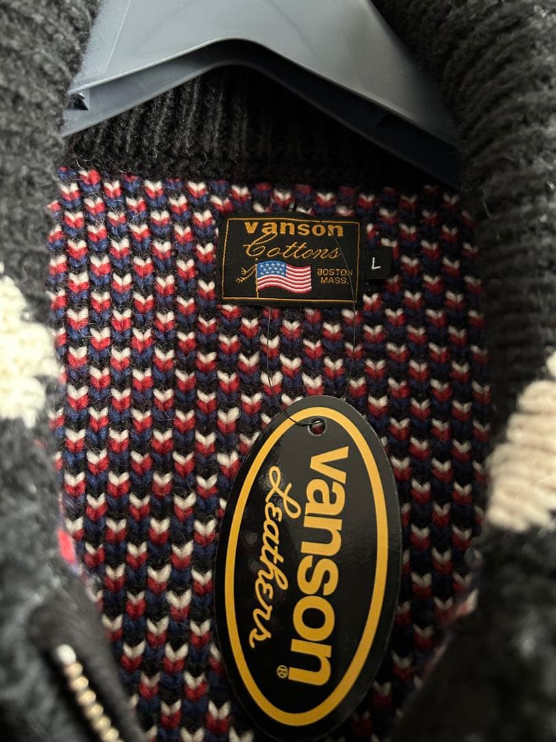vanson カウチンニット L 黒