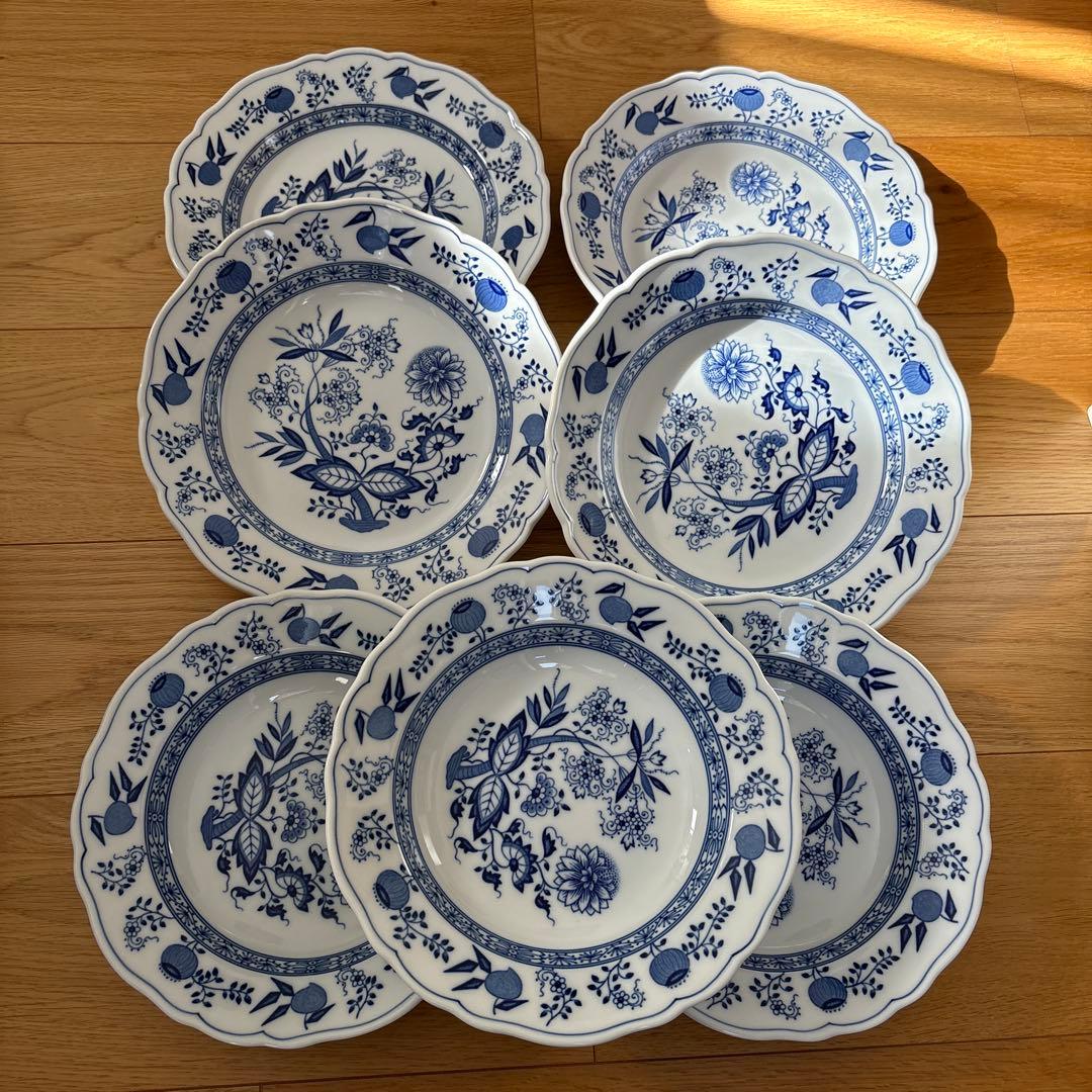 新品同様⬛︎フッチェンロイター ブルーオニオン 2種 お皿7枚セット⬛︎