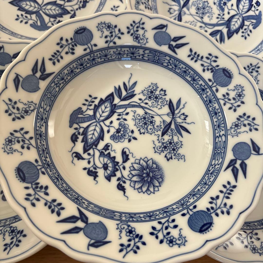 新品同様⬛︎フッチェンロイター ブルーオニオン 2種 お皿7枚セット⬛︎