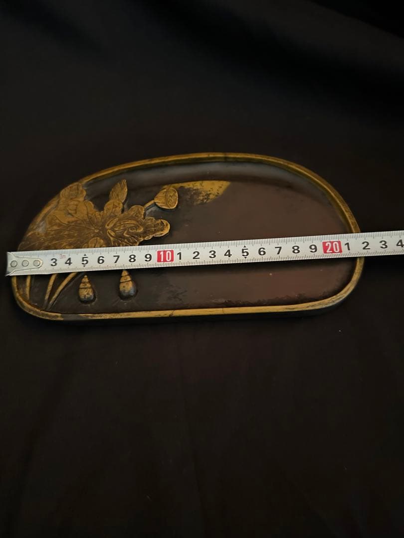 ★骨董 端渓硯 乾隆12年(1747年) 蓮に蛙と巻貝図★