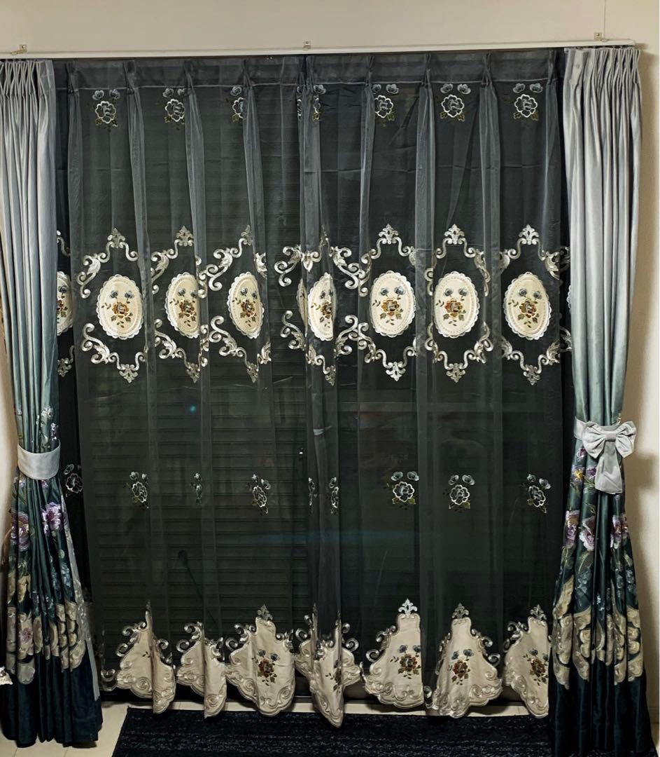 カーテン 遮光 レース セット 4枚入り 刺繍 レースカーテン 遮光カーテン 安