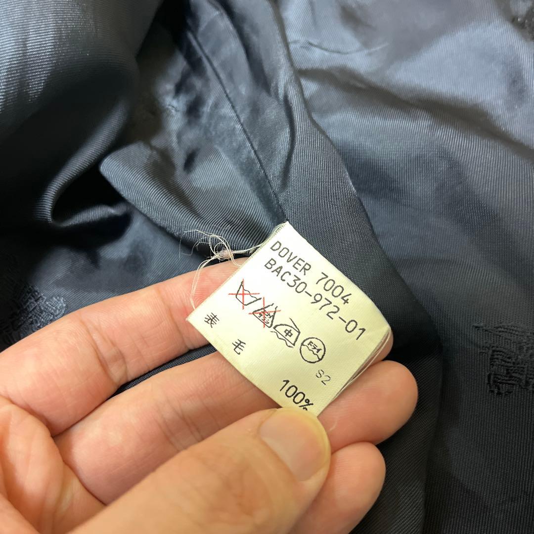 【最高級】バーバリー カシミヤ100% ステンカラーコート 紺 比翼 L相当