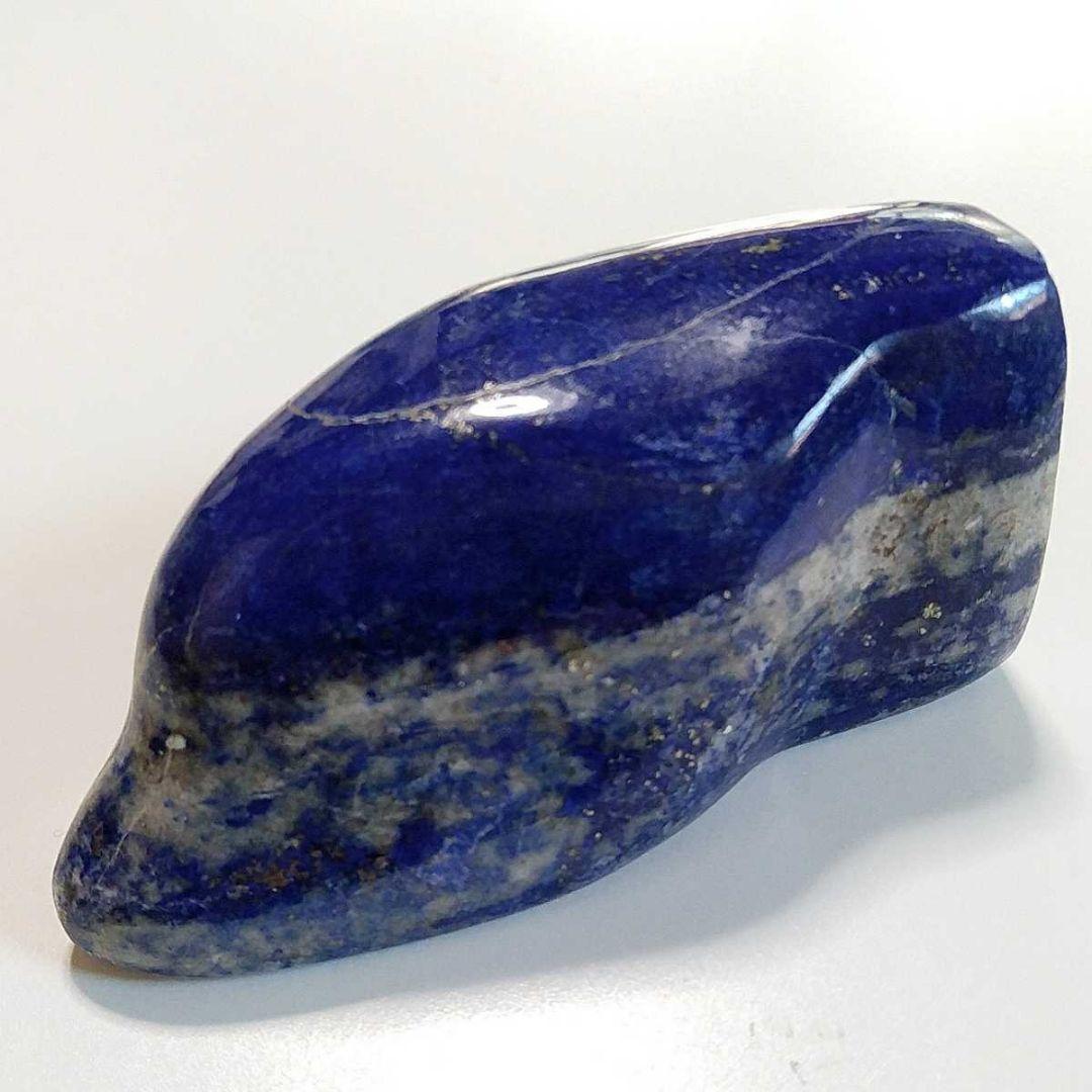 ⑨126g 高品質 アフガニスタン産 ラピスラズリ 原石 まるで新幹線 イルカ
