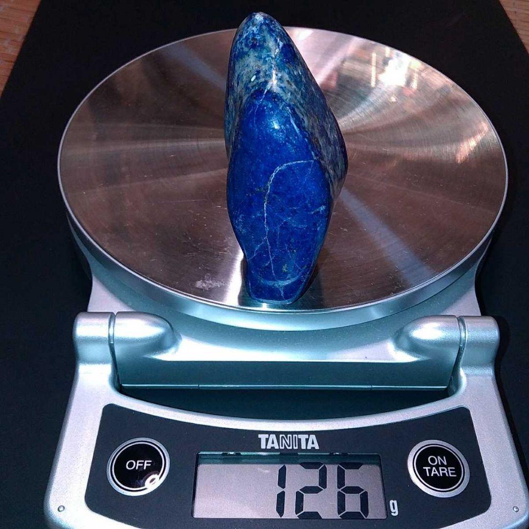⑨126g 高品質 アフガニスタン産 ラピスラズリ 原石 まるで新幹線 イルカ