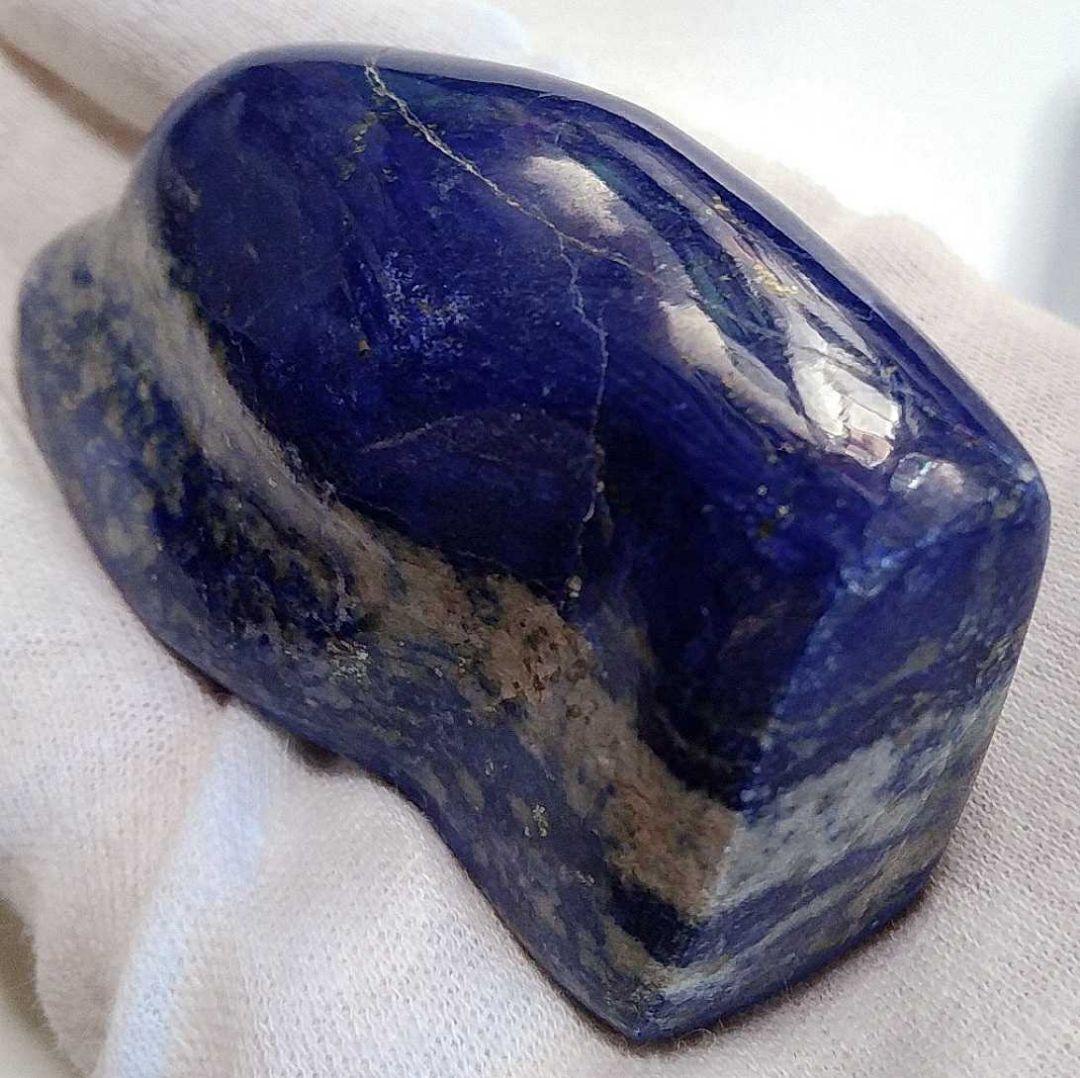 ⑨126g 高品質 アフガニスタン産 ラピスラズリ 原石 まるで新幹線 イルカ