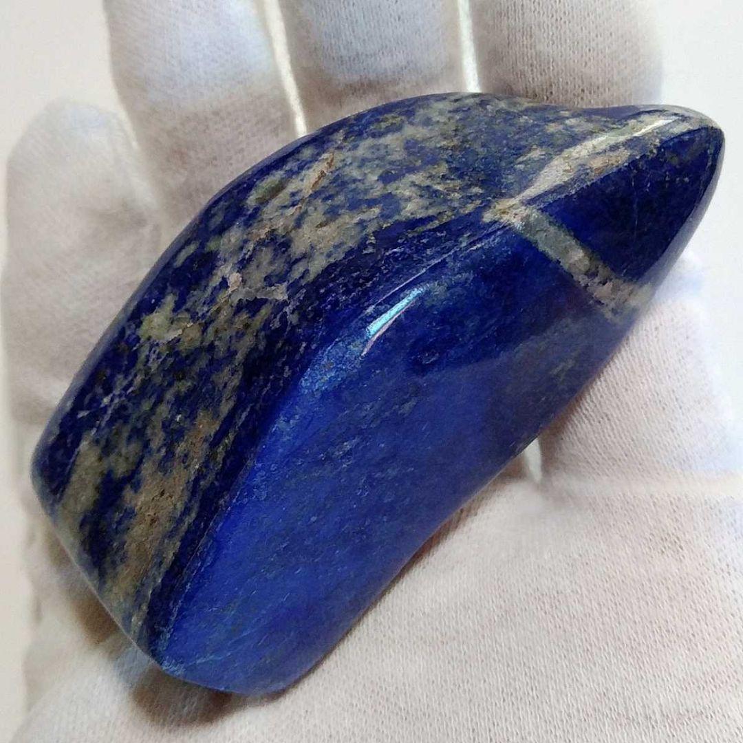 ⑨126g 高品質 アフガニスタン産 ラピスラズリ 原石 まるで新幹線 イルカ