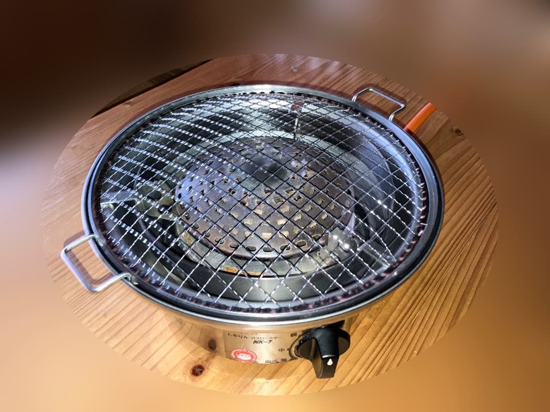 中古3台 美味しい焼肉台 しちりんガスロースター サンタ NK-7 （LPG)