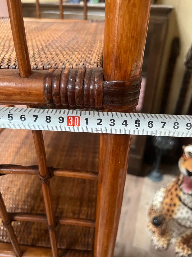 アーチ型 飾り棚 5段 昭和レトロ ラタン 籐棚 インテリア