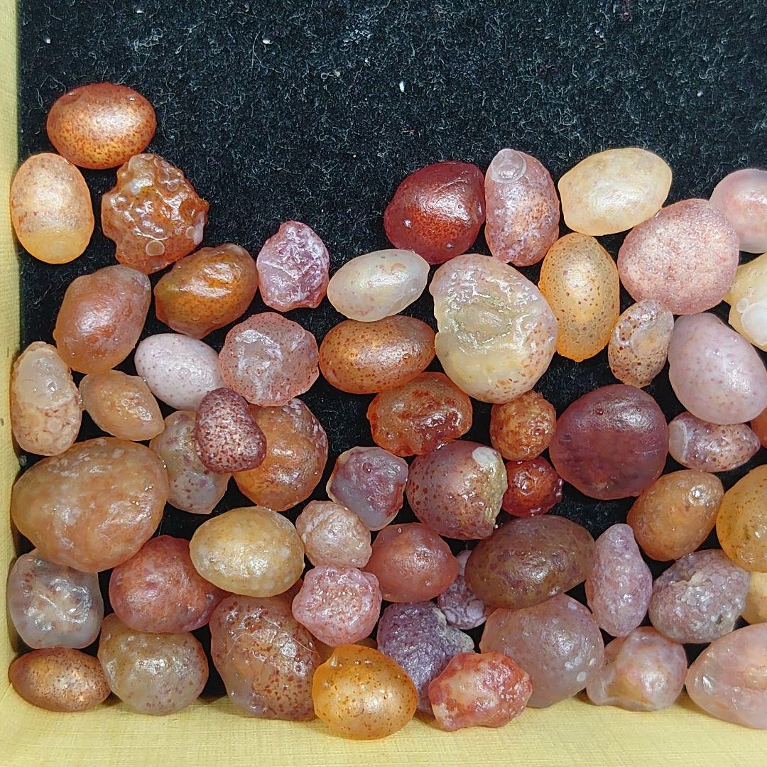 アラシャンゴビ瑪瑙 原石 69粒 イチゴ点々瑪瑙 希少 置物 ルース ゴビ石