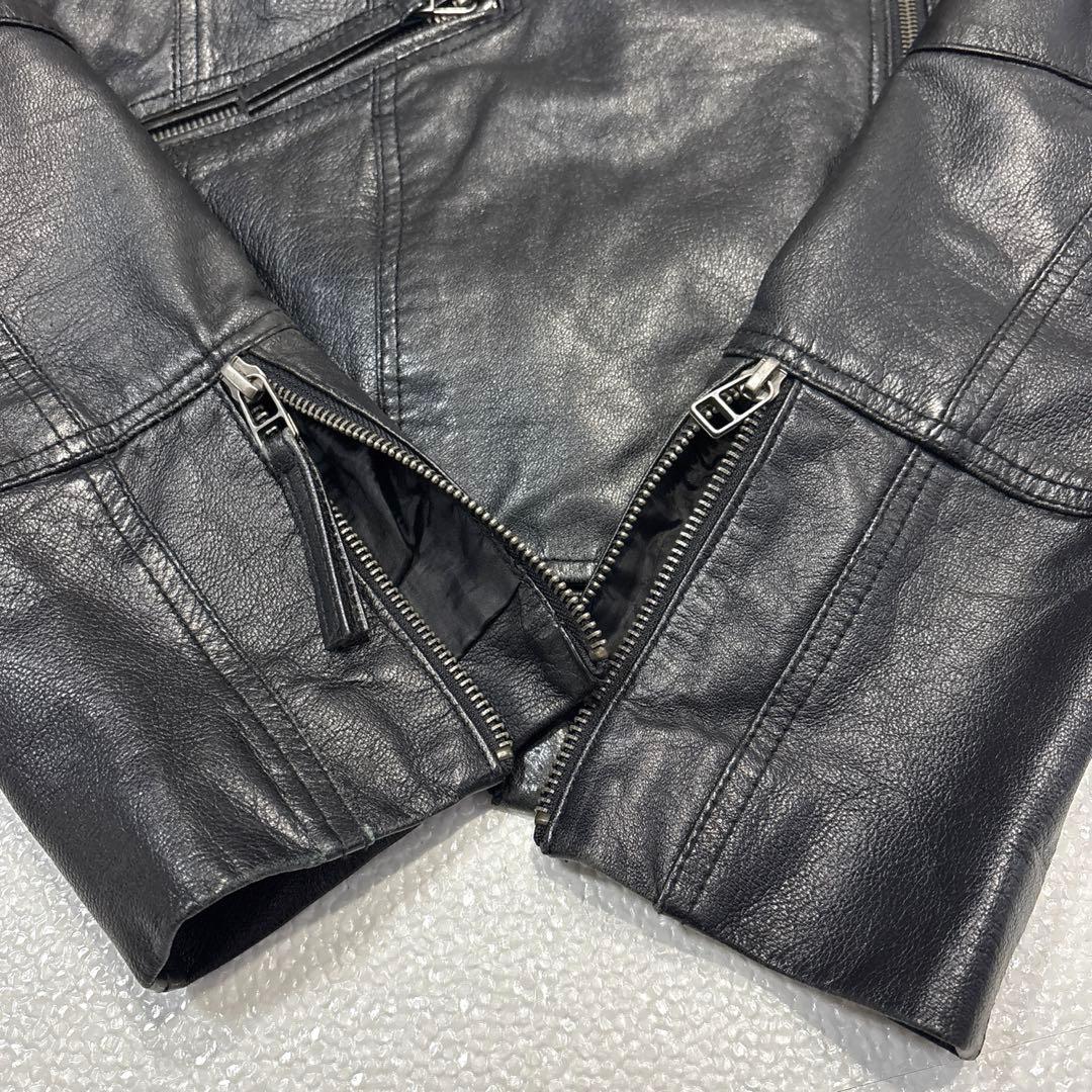 専用【希少/サイズL】ZARA　ラムレザー　ダブルライダースジャケット　スタッズ