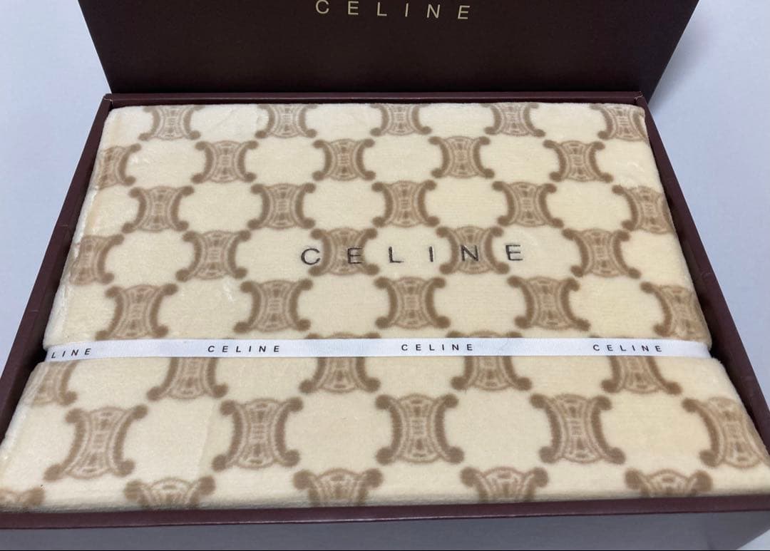 CELINE セリーヌ 綿毛布 マカダム総柄