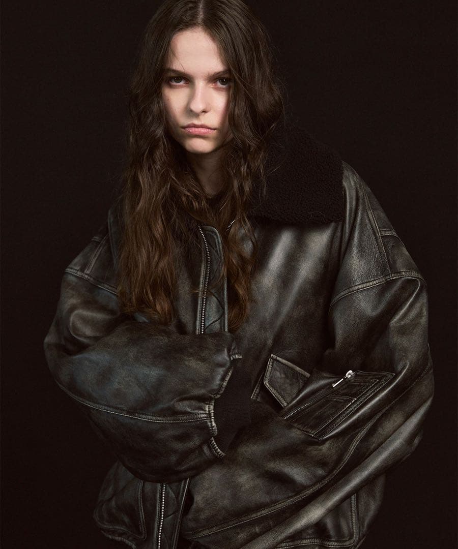 メゾンスペシャル　シープレザームートンプライムオーバーG-1フライトジャケット